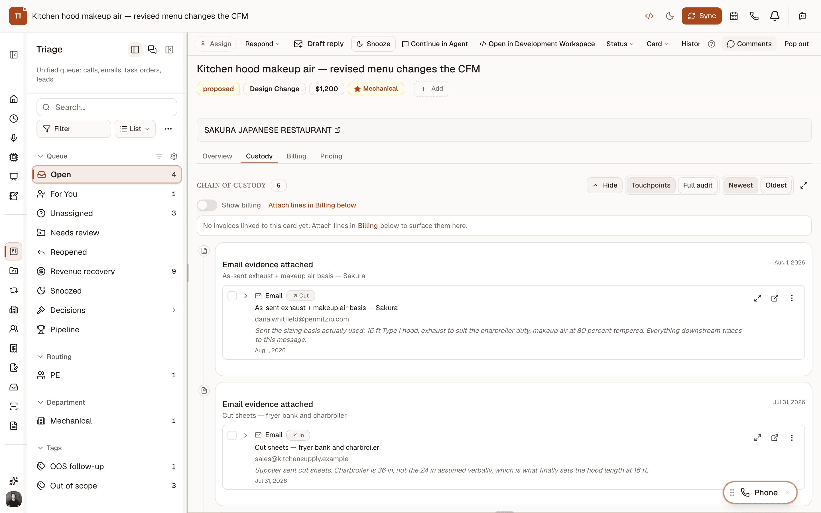 PermitZIP platform: chain of custody linking every answer to its evidence